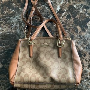 Coach handbag. Tan/Brown leather. Great condition!